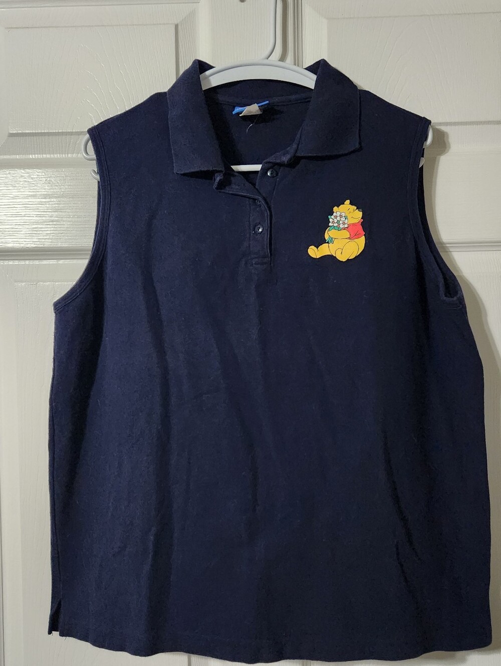 Disney Navy Sleeveless Polo with Winnie the Pooh Patch